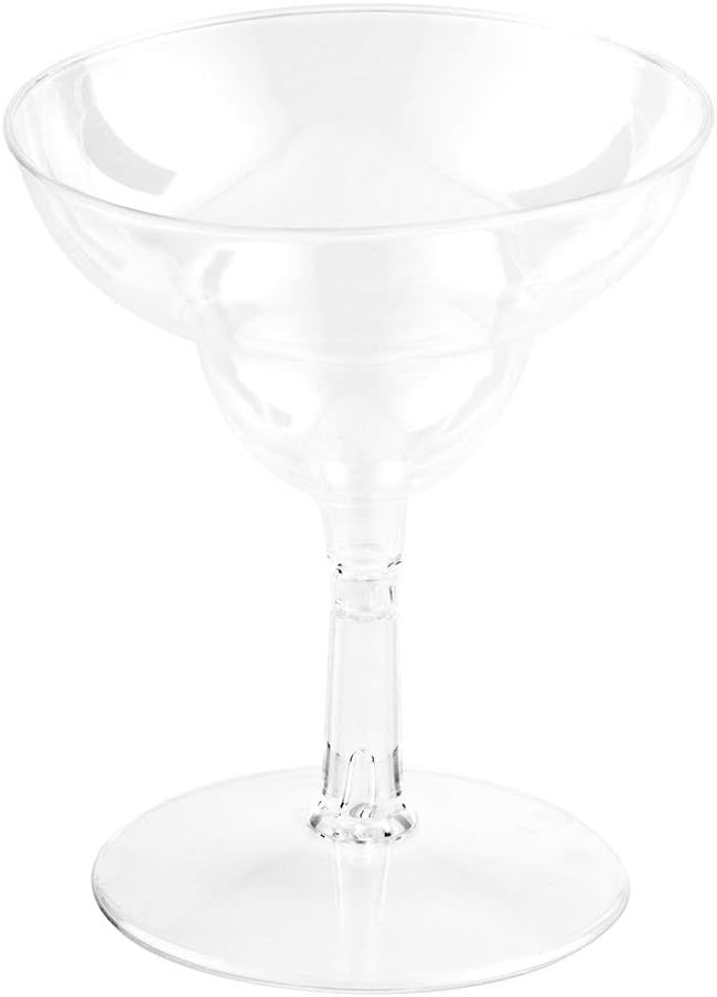 Restaurantware 2 Ounce Mini Margarita Glasses 100 Disposable Plastic Margarita Glasses - Round Serve Samples Appetizers or Desserts Clear Plastic Mini Cocktail Glasses For Parties or Weddings
