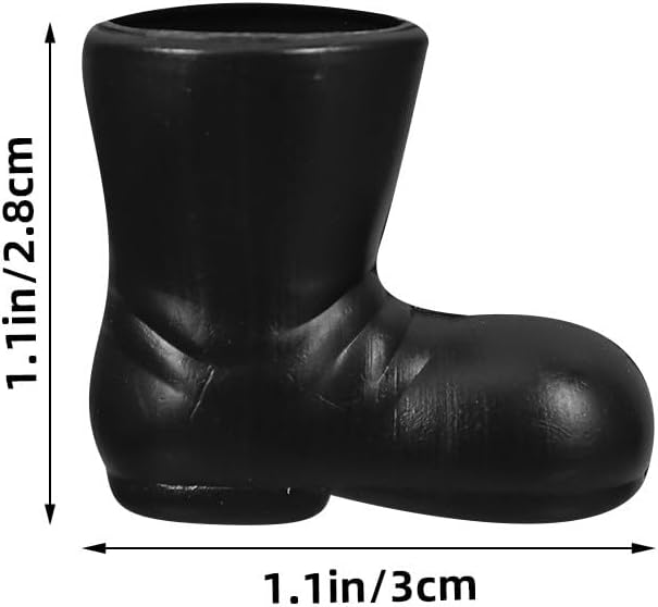 Milisten 50pcs Miniature Santa Boots, Mini Christmas Santa Claus Shoes, Tiny Black Boots for Dollhouse Decoration DIY Craft Projects Dollhouse Holiday Decor