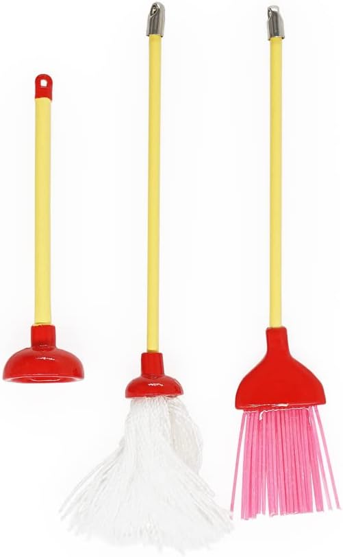 Odoria 1/12 Miniature Plunger Mop Dollhouse Cleaning Accessories