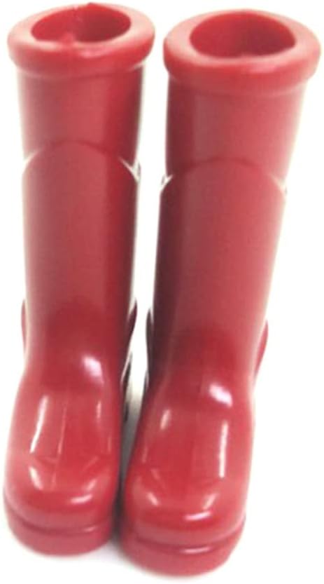 Dollhouse Rain Boots Miniature 1:12 Scale Color DIY Mini Rain Shoes Plastic Rainboot Decoration for Doll Dollhouse Accessories, Red | Boots