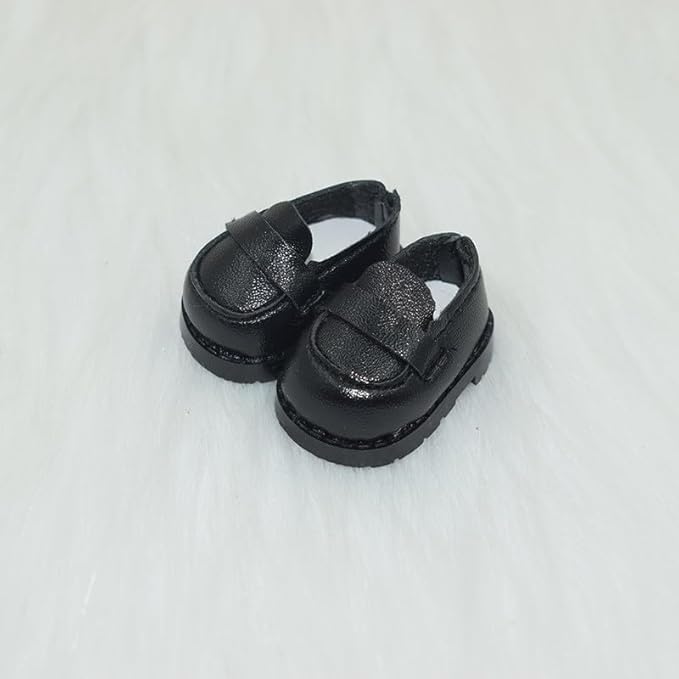 Compatible with Labubu Doll Shoes for 17cm Doll,Shoes Used for Labubu Accessories (A-Black)