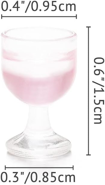 Odoria 1/12 Miniature Wine Glasses 12Pcs Dollhouse Decoration Accessories, Rose Wine