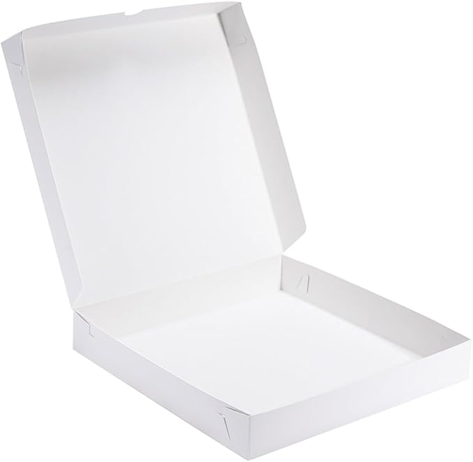 Huoshange Thin Pizza Box-10x10x1.9 Inch 20 Pack Disposable Small Pizza Boxes,White Pizza Boxes for Cookie,Pies, Party Favors and Crafts