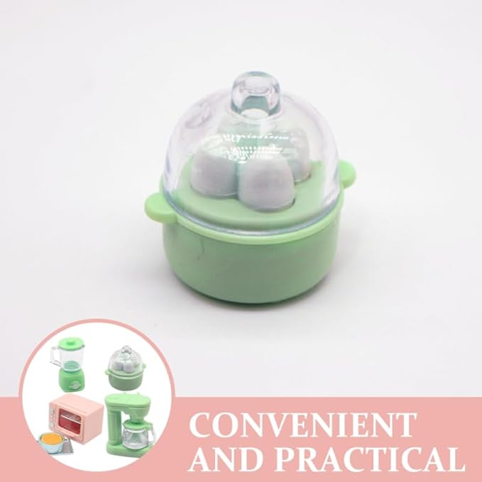Wakauto Mini Kitchen Model Set - Realistic Dollhouse Kitchen Accessories Including Oven Coffee Machine Juicer & Egg Cooker - Compact Design for Creative Play