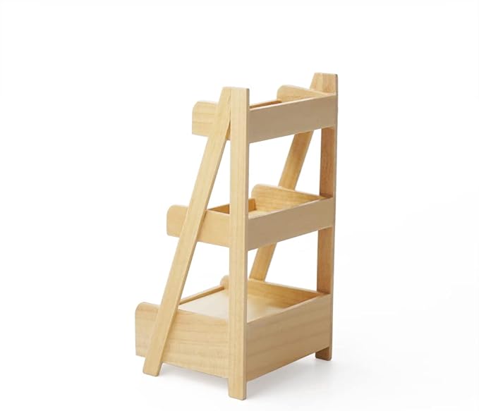 Odoria 1/12 Miniature Plant Shelf Dollhouse Decoration Accessories, Burlywood