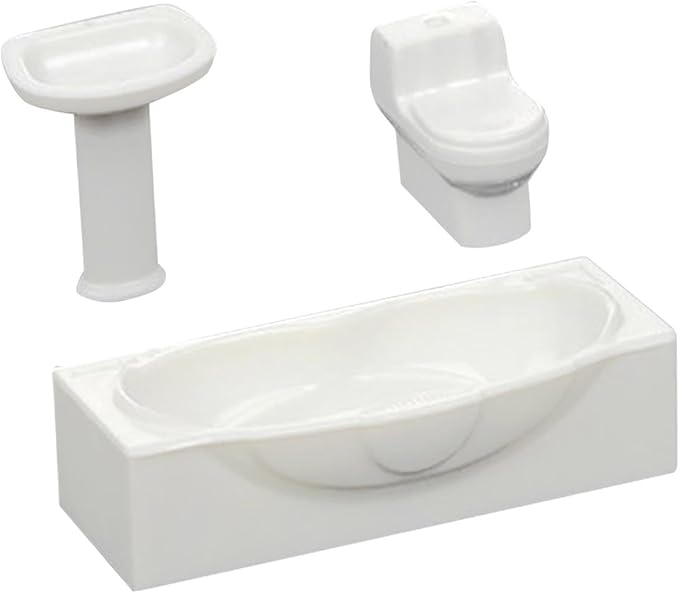 Miniature Bathroom Sink Set for Dollhouse Decor, S