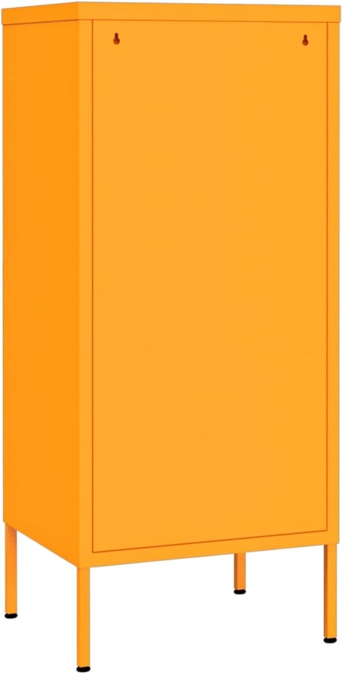 Steel Storage Cabinet, Mustard Yellow Medium Size with Adjustable Shelves, Durable Metal for Living Room or Bedroom Organization