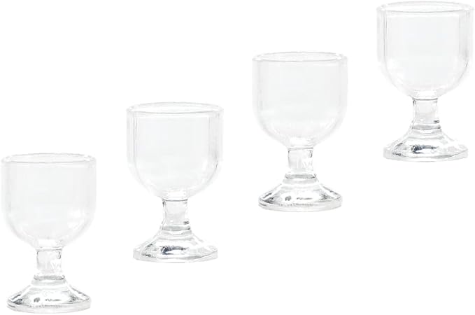 Odoria 1/12 Miniature Empty Wine Glasses 4Pcs Dollhouse Decoration Accessories, B