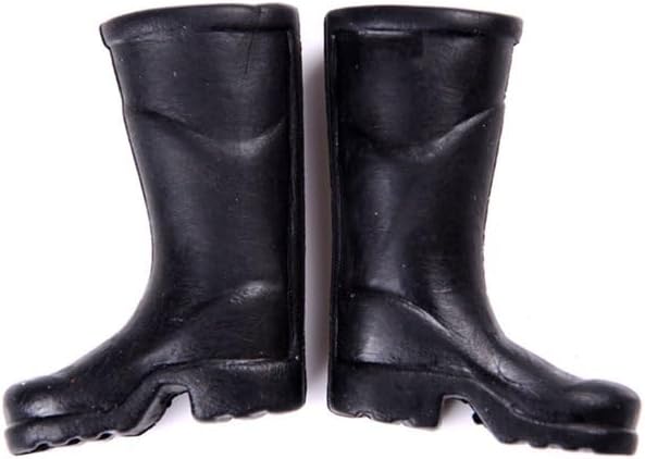 1Pair Black 1/12 Miniature Rubber Boots Dollhouse Garden Accessories, DIY Micro Scene Decor
