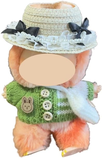 4 PCS Doll Hat Accessories for labubu Decoration,Handcrafted Straw Hat Set Costume Accessories Easy to Wear(Hat-2)