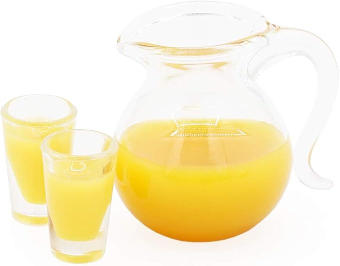 Odoria 1/12 Miniature Orange Juice Pitcher Dollhouse Decoration Accessories