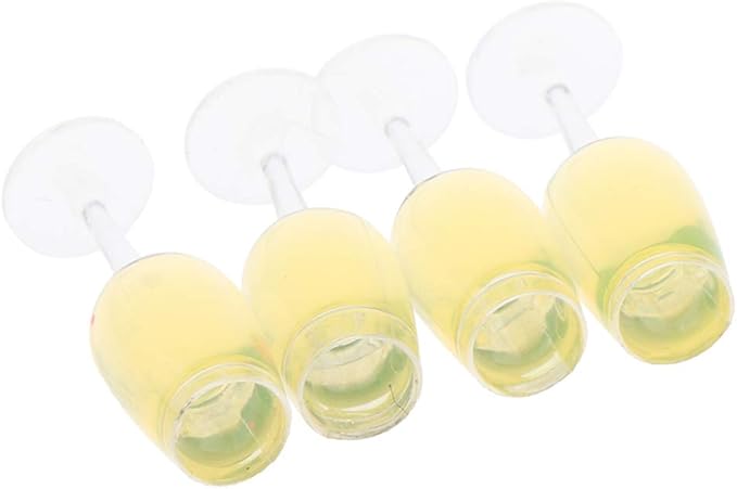 Baosity 1:12 Scale 4pcs Wine Glasses Dolls House Miniature Dining Table Accessories