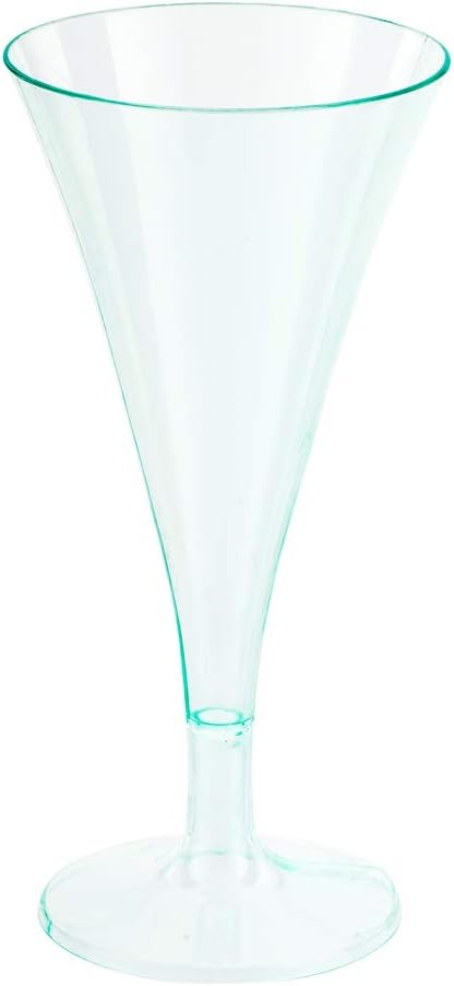 Restaurantware 3 Ounce Disposable Martini Glasses 100 Mini Plastic Martini Cups - Aperitif For Parties Or Catering Seagreen Plastic Mini Martini Glasses Serve Cocktails Appetizers Or Desserts
