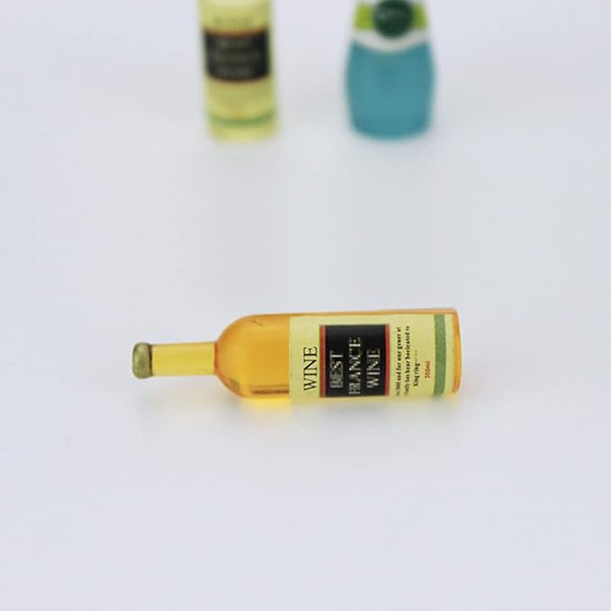 Hohopeti 6pcs Miniature Wine Bottle Decor Realistic Models for Dollhouse and Landscaping Adorable Mini Ornaments for Home and Bar Decoration for Mini House Accessories