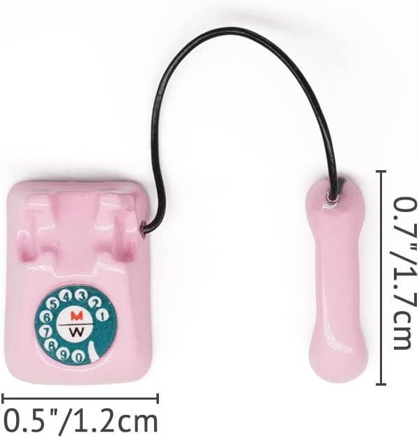 Odoria 1/12 Miniature Telephone Dollhouse Decoration Accessories, Pink