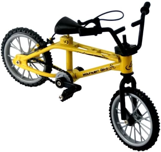 1/18 Scale Mini Diecast Mountain Bike, Finger Bicycle Model, Desktop Decor Art Craft (Yellow)