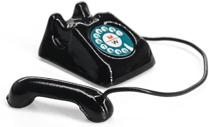 Odoria 1/12 Miniature Telephone Dollhouse Decoration Accessories, Black