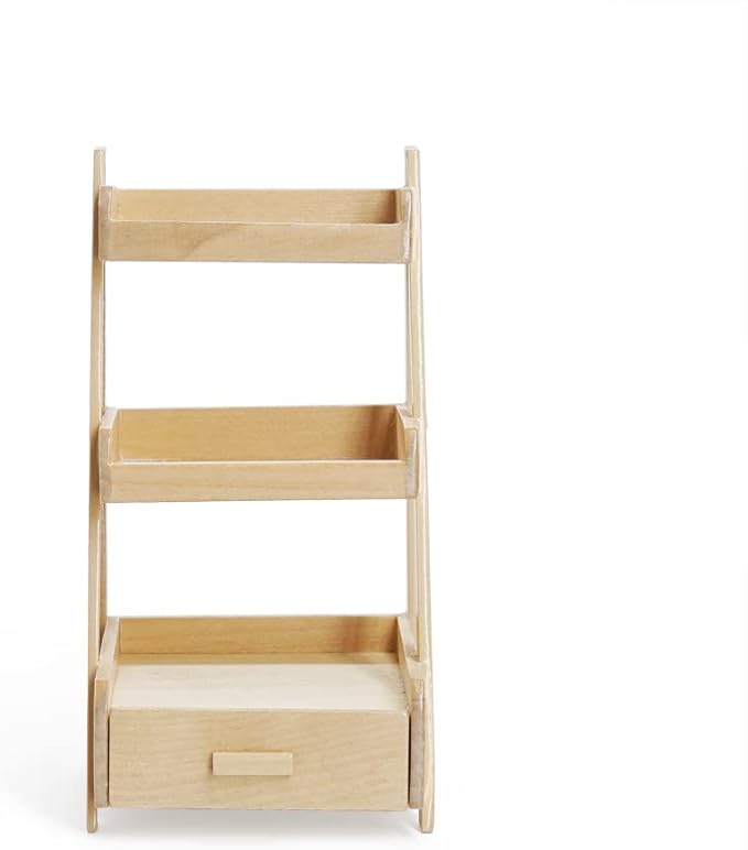 Odoria 1/12 Miniature Plant Shelf Dollhouse Decoration Accessories, Burlywood