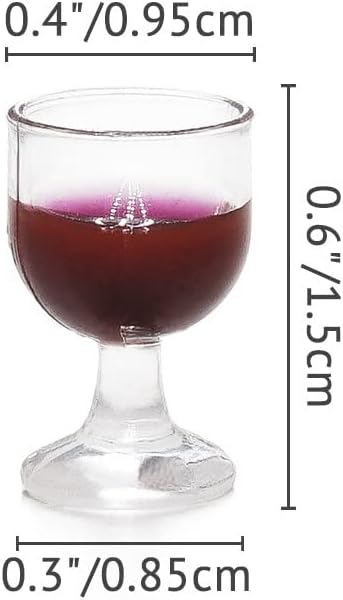Odoria 1/12 Miniature Wine Glasses 12Pcs Dollhouse Decoration Accessories, Red Wine