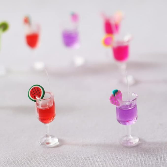 4-Piece 1:12 Scale Mini Bar Set - Hyper-Realistic Resin Wine & Cocktail Bottles for Dollhouse Kitchens, Architectural Models & Photography Props