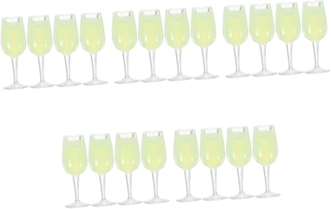 Housoutil 5sets Dollhouse Flutes Doll House Accessories Mini Wine Glasses Dollhouse Accessories Miniature Goblet Cups Bottles Mini Wine Cups Mini Cups Prop Miniature Cups Resin 4pcs*5