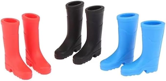1Pair Black 1/12 Miniature Rubber Boots Dollhouse Garden Accessories，Dollhouse Accessories, Decorations