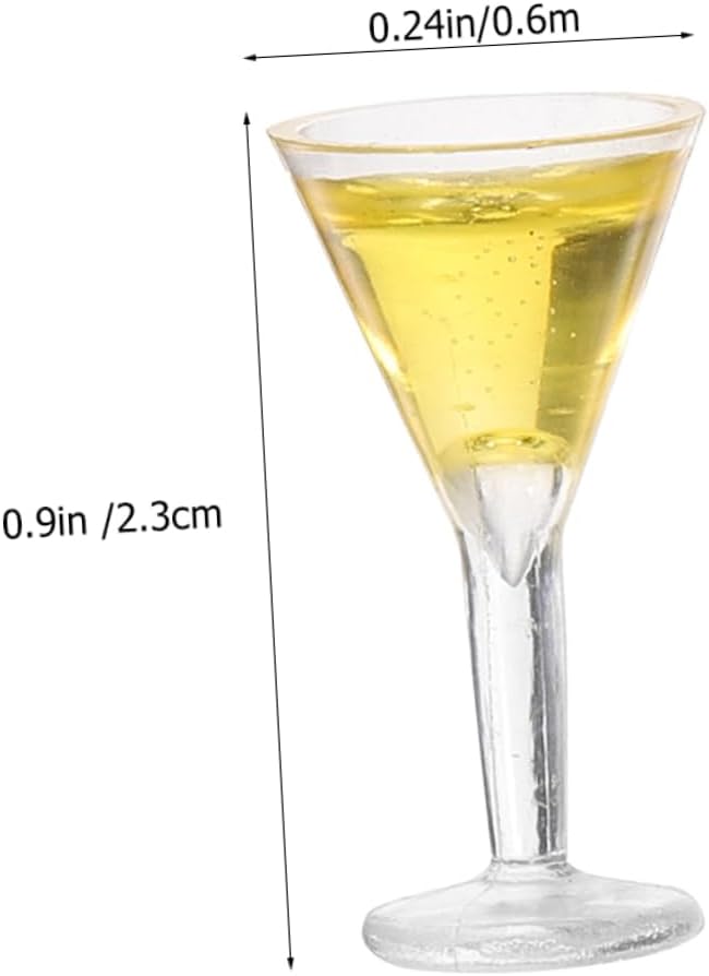 Yardwe 12pcs Miniature Cocktail Doll House Accessories Realistic Mini Wine Glasses for Dollhouse Decor for Creative Mixed Color