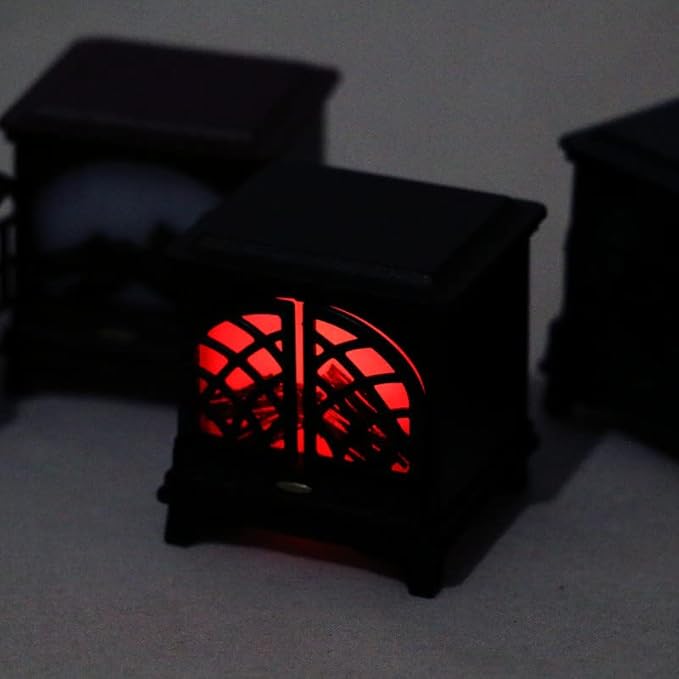 Dollhouse Decoration Accessories, 1:12 Dollhouse Simulation 1 Pc Mini Bright Fireplace Christmas Decoration
