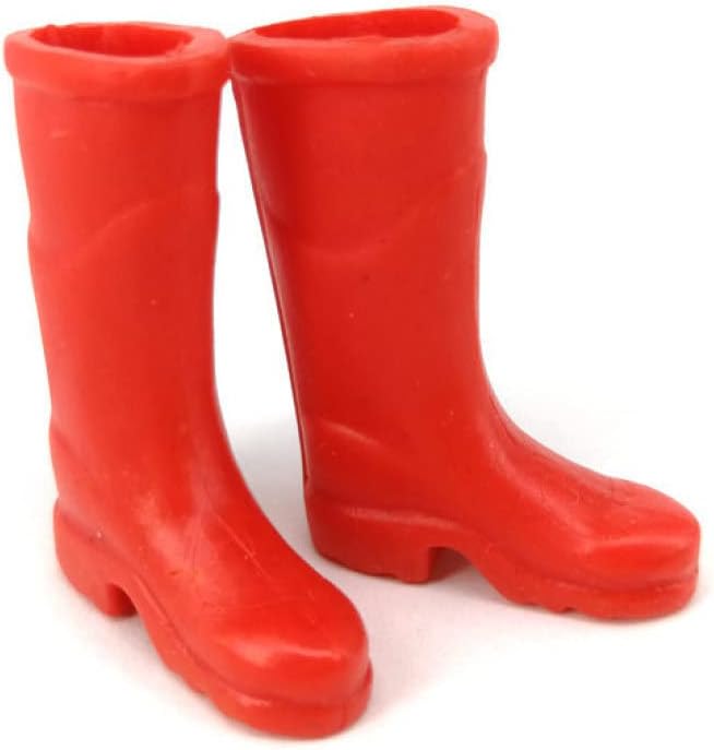 Dollhouse Rain Boots Miniature 1:12 Scale Color DIY Mini Rain Shoes Plastic Rainboot Decoration for Doll Dollhouse Accessories, Red | Boots