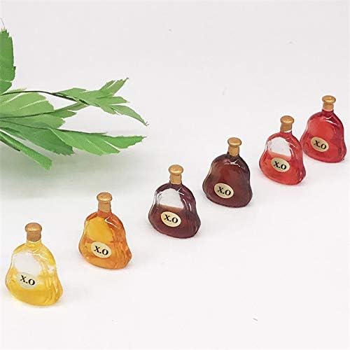 SXFSE Dollhouse Decoration Accessories, 1:12 Dollhouse Miniature 6 PCS Wine Bottle Set Model