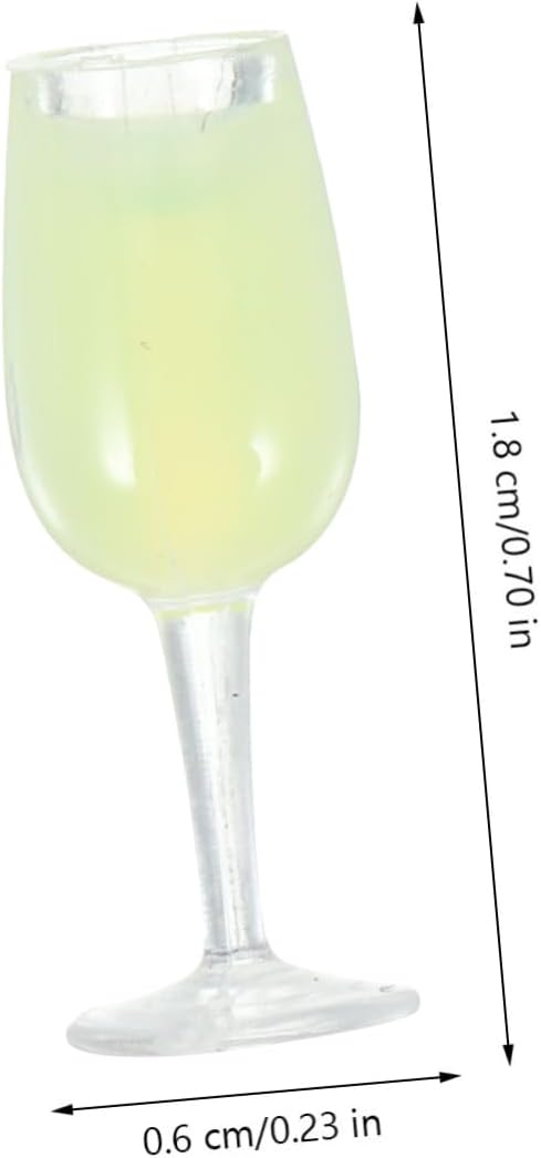 Housoutil 3sets Miniature Wine Glasses Mini Dollhouse Accessories Mini Cups Realistic Miniature Goblet Cups 4pcs*3