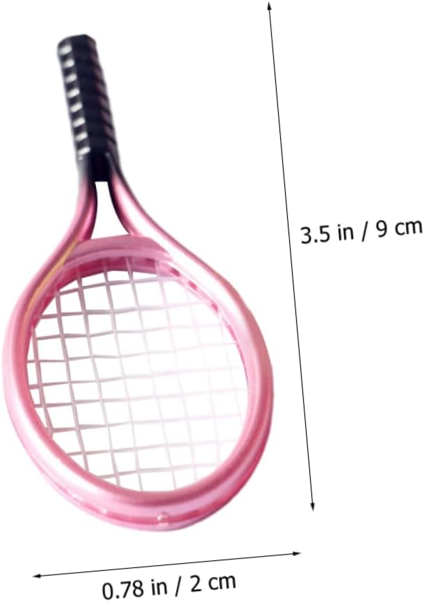 CORHAD Mini Tennis Racket for Dollhouse Decor Rackets Balls Fun Photography Props Lightweight and Compact Miniature Accessories for Creative House Layouts