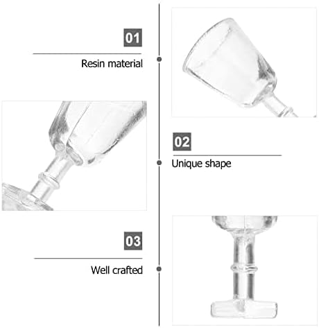 LOGOFUN 40 Pcs Dollhouse Miniature Wine Glasses 1:12 Scale Drink Cups Square Bottom Glasses Kitchen Accessories Decorations