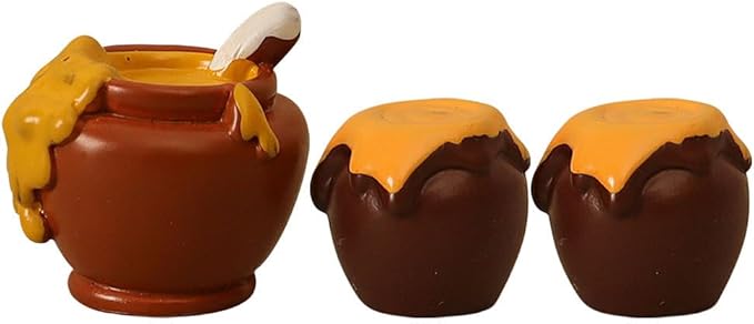 Mini Honey Jar Dollhouse Accessories - Realistic Resin Pot for Home Decor DIY Craft Projects and Miniature Food Displays