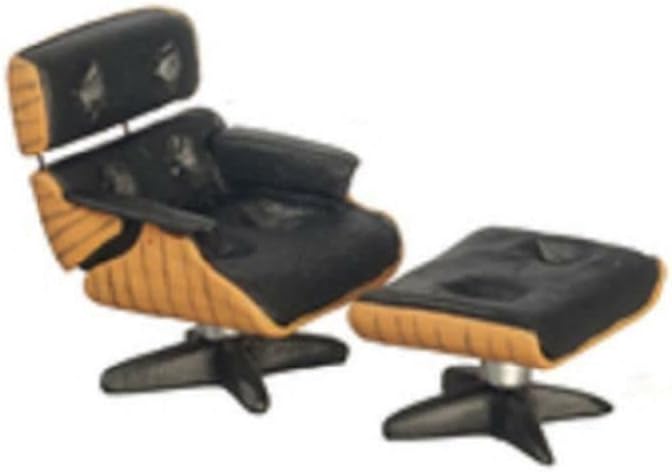 Melody Jane Dollhouse Designer Lounge Chair & Ottoman 1:24 Half Inch Scale