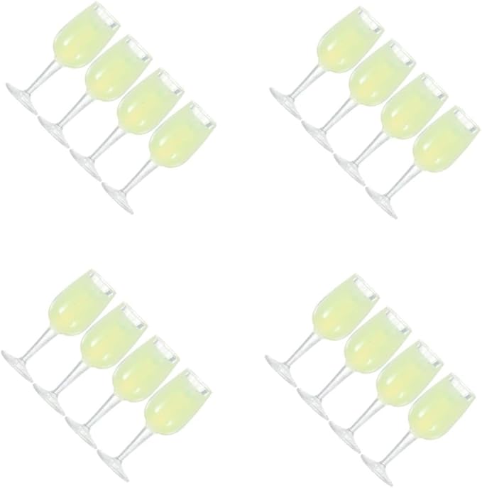 Housoutil 4sets Dollhouse Flutes Cup Bottles Mini Doll House Decor Miniature Doll House Accessories Resin 4pcs*4