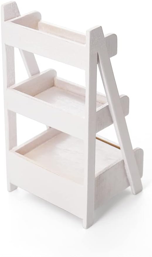 Odoria 1/12 Miniature Plant Shelf Dollhouse Decoration Accessories, White
