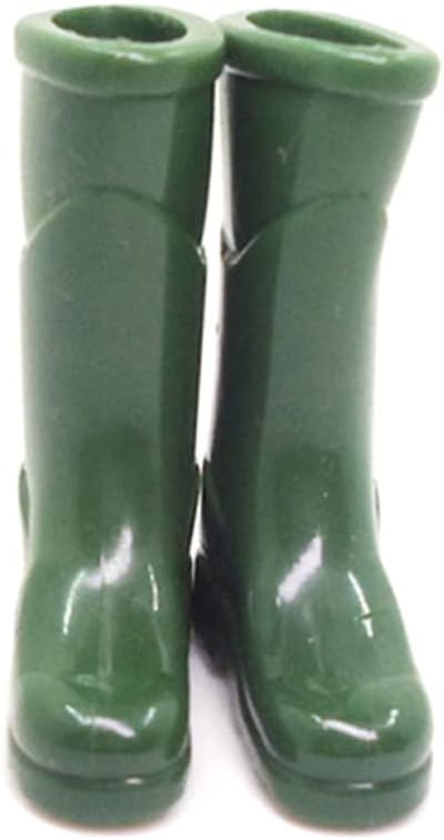 Dollhouse Rain Boots Miniature 1:12 Scale Color DIY Mini Rain Shoes Plastic Rainboot Decoration for Doll Dollhouse Accessories, Green| Boots