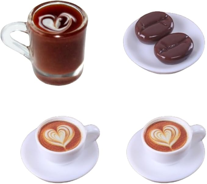 8Pcs Miniature Coffee Cups Model Sets Dollhouse Ornament Dollhouse Decoration Mini Decor Doll House Accessories