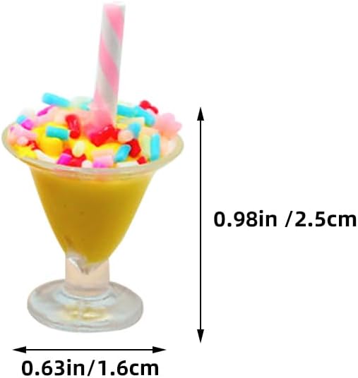 12Pcs Mini Ice Cream Cup Model Realistic Resin Miniature Dessert Decoration for Dollhouse Playhouse Lifelike Simulation Ice Cream Figurines for Creative Play