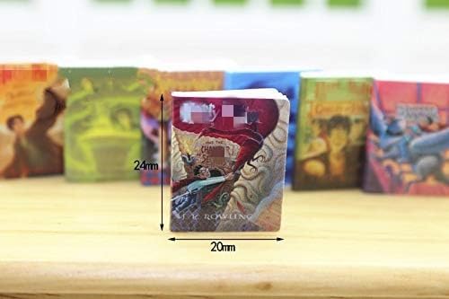 SXFSE Dollhouse Decoration Accessories, 1:12 Dollhouse Miniature Scene Model Novel Books for Bedroom Book Room Play Toy 7 Pcs (Multicolored, 20 x 24 mm)