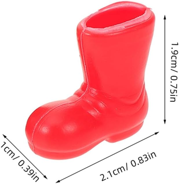 BESPORTBLE Mini Santa Claus Shoes 100 Pcs of Santa Boots, Mini Shoes Model for Crafts Christmas Dollhouse Table Centerpiec Decorations, Red