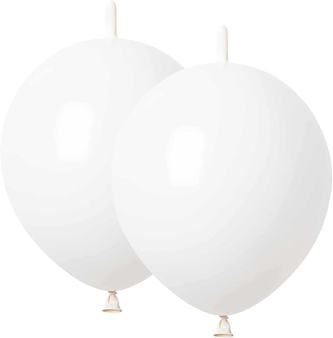 ADIDO EVA Link Balloons White 12 Inch Quick Link Latex Balloon 80 Pcs for Wedding, Baby Shower, Birthday, Bridal Shower, Halloween, Christmas, Party Festival Decorations