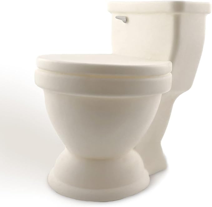 Kwirkworks Silly Toilet-Shaped Toothbrush Holder – Fun Bathroom Organizer for Kids, Holds 4 Toothbrushes, Hilarious and Functional