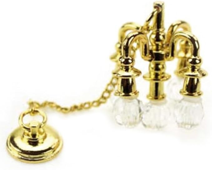 Boys and Girls-Friendly Mini Chandelier Ornaments 1:12 Scale Playing House Toy DIY Accessories