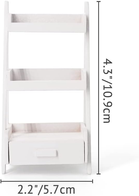 Odoria 1/12 Miniature Plant Shelf Dollhouse Decoration Accessories, White
