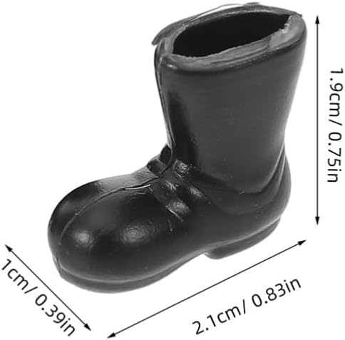 BESPORTBLE 100pcs Mini Christmas Santa Boots, Miniature Santa Claus Shoes Christmas Mini Boots for DIY Craft Projects Dollhouse Holiday Decor, Black