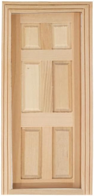 Dollhouse Doors, Wooden Miniature Dollhouse Furniture Door Frame for Dolls Houses Decoration-1: 12 Scale