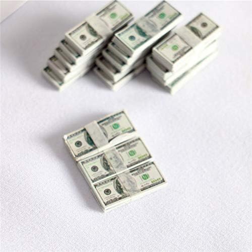 1:12 Dollhouse Miniature Scene Model Mini 150 Pieces Dollar Bills Set (Multicolored)