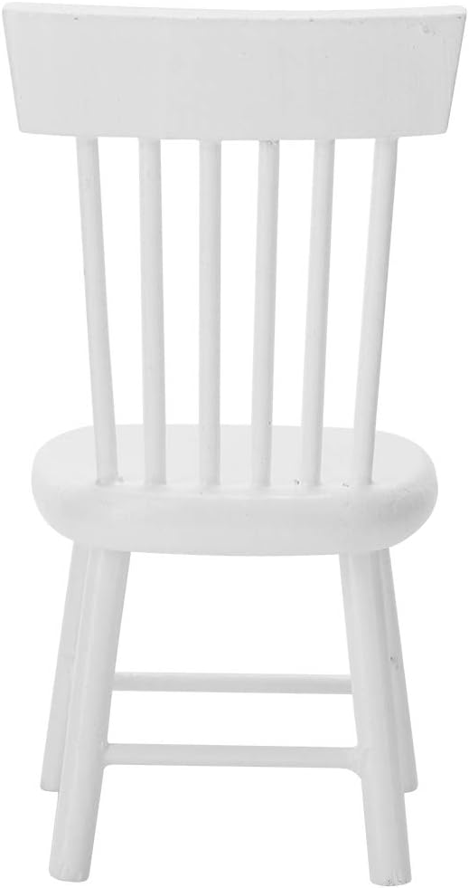 1PCS Doll Chair, Dollhouse Chairs, Miniature Chair, Portable 1:12 Doll House Furnitu, for Wedding, Dollhouse Dinning Room Home Decor Photography Props, 3.3x1.8x1.6 inch, White